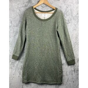 Sol Angeles Womens Heathered Olive Green French Terry Sweatshirt Dress Large USA